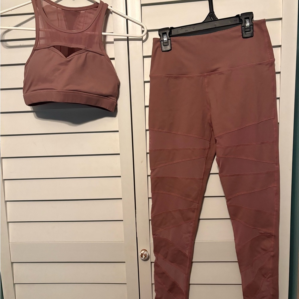 Buff Bunny Mauve Leggings and Sports Bra Set